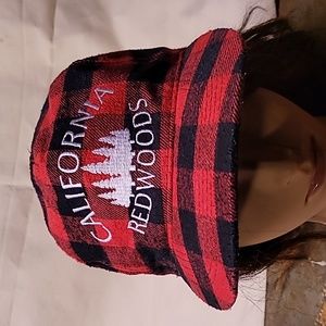 Vintage. Made in USA. California Redwoods. Embroidered. Velcro strap hat.